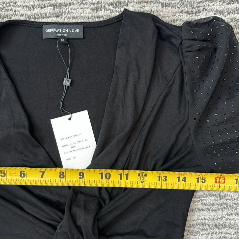NWT Generation Love ROMI CRYSTAL TOP XS Black - Picture 9 of 13
